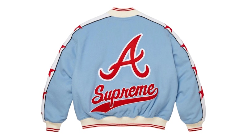 Order Supreme Mitchell & Ness Teams Varsity Jacket Blue