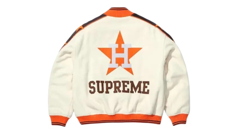 Order Supreme Mitchell & Ness Teams Varsity Jacket Natural