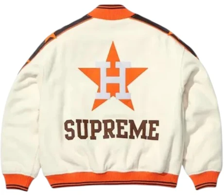 Supreme Mitchell & Ness Teams Varsity Jacket Natural Order Supreme Mitchell & Ness Teams Varsity Jacket Natural
