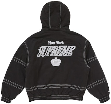 Supreme Mitchell & Ness Twill Stadium Jacket Black Lookbook Supreme Mitchell & Ness Twill Stadium Jacket Black