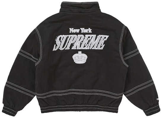 Supreme Mitchell & Ness Twill Stadium Jacket Black Purchase Supreme Mitchell & Ness Twill Stadium Jacket Black