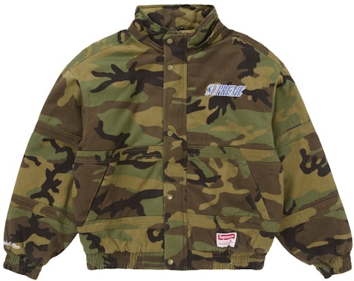 Supreme Mitchell & Ness Twill Stadium Jacket Camo Shop Supreme Mitchell & Ness Twill Stadium Jacket Camo