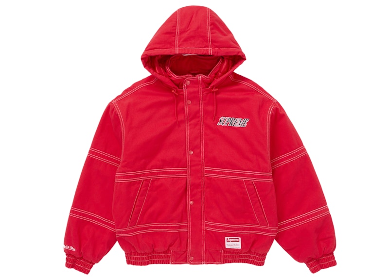 Supreme Mitchell & Ness Twill Stadium Jacket Red