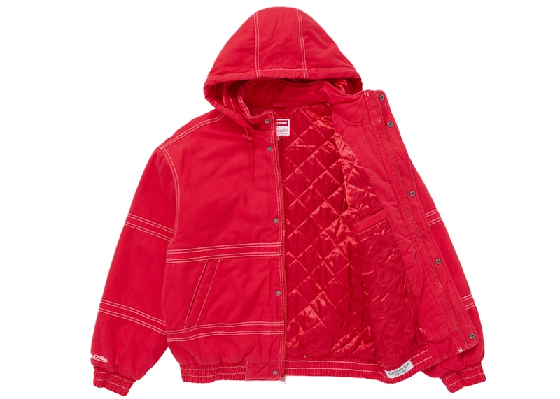 Supreme Mitchell & Ness Twill Stadium Jacket Red 圖 2