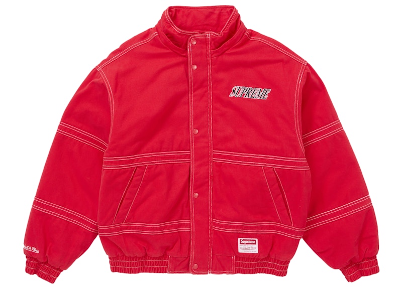 Supreme Mitchell & Ness Twill Stadium Jacket Red 圖 4