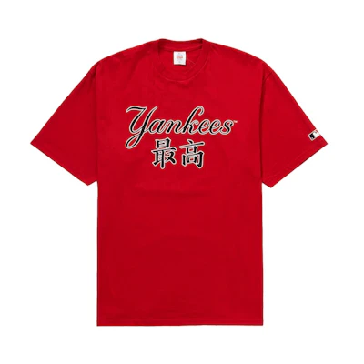 Supreme MLB New York Yankees Kanji Teams Tee Red