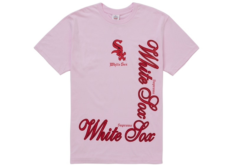 Supreme MLB Teams Sox Tee Light Pink