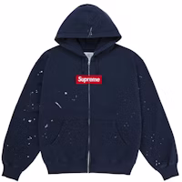 Supreme MM6 Maison Margiela Box Logo Zip Up Hooded Sweatshirt Navy Supreme MM6 Maison Margiela Box Logo Zip Up Hooded Sweatshirt Navy