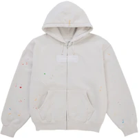 Supreme MM6 Maison Margiela Box Logo Zip Up Hooded Sweatshirt White Supreme MM6 Maison Margiela Box Logo Zip Up Hooded Sweatshirt White