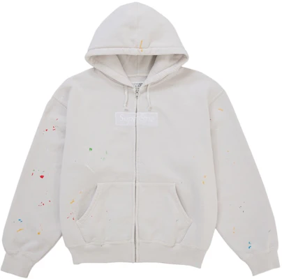 Supreme MM6 Maison Margiela Box Logo Zip Up Hooded Sweatshirt White Buy Supreme MM6 Maison Margiela Box Logo Zip Up Hooded Sweatshirt White