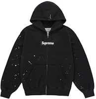 Supreme MM6 Maison Margiela Box Logo Zip Up Hooded Sweatshirt Black Supreme MM6 Maison Margiela Box Logo Zip Up Hooded Sweatshirt Black