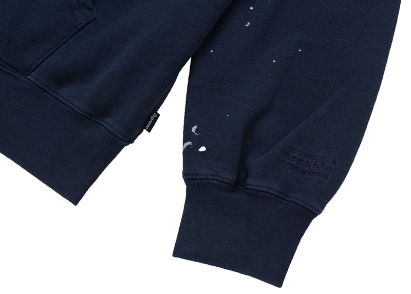 Shop Supreme MM6 Maison Margiela 盒標拉鍊連帽衫 海軍藍