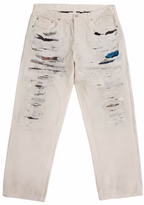Supreme MM6 Maison Margiela Jean Blanco Ancho Desgastado Selvedge Buy Supreme MM6 Maison Margiela Jean Blanco Ancho Desgastado Selvedge