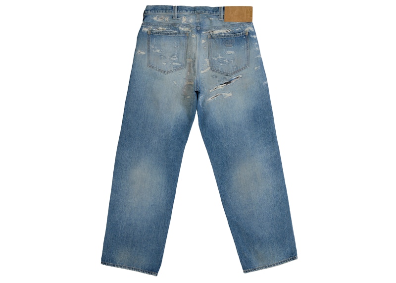 Order Supreme MM6 Maison Margiela Jeans Azul Holgado Desgastado Selvedge