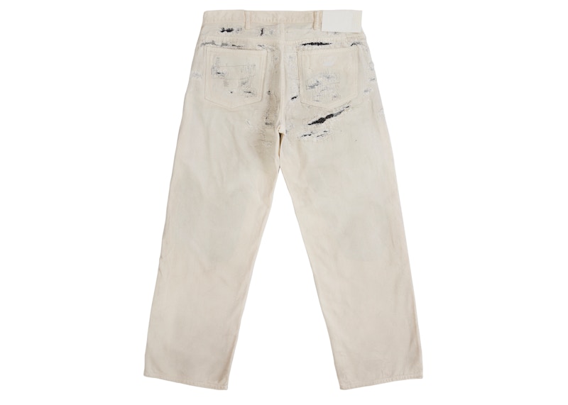Order Supreme MM6 Maison Margiela Jean Blanco Ancho Desgastado Selvedge