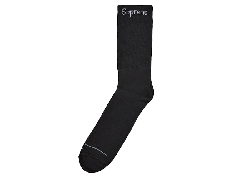 Shop Calcetines Negros Supreme MM6 Maison Margiela Hanes Crew (1 Paquete).