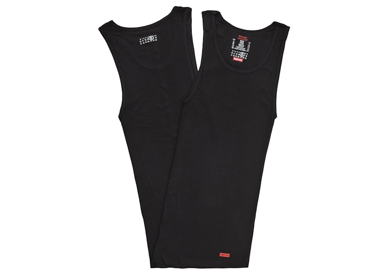 Shop Supreme MM6 Maison Margiela Hanes Camiseta sin Etiquetas (2 Pack) Negra