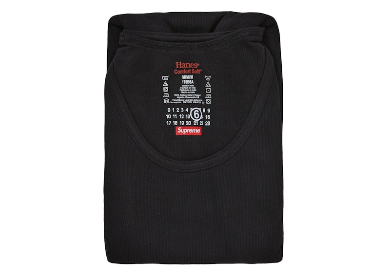 Purchase Supreme MM6 Maison Margiela Hanes Camiseta sin Etiquetas (2 Pack) Negra