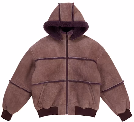 Supreme MM6 Maison Margiela Hooded Shearling Bomber Jacket Purple Buy Supreme MM6 Maison Margiela Hooded Shearling Bomber Jacket Purple