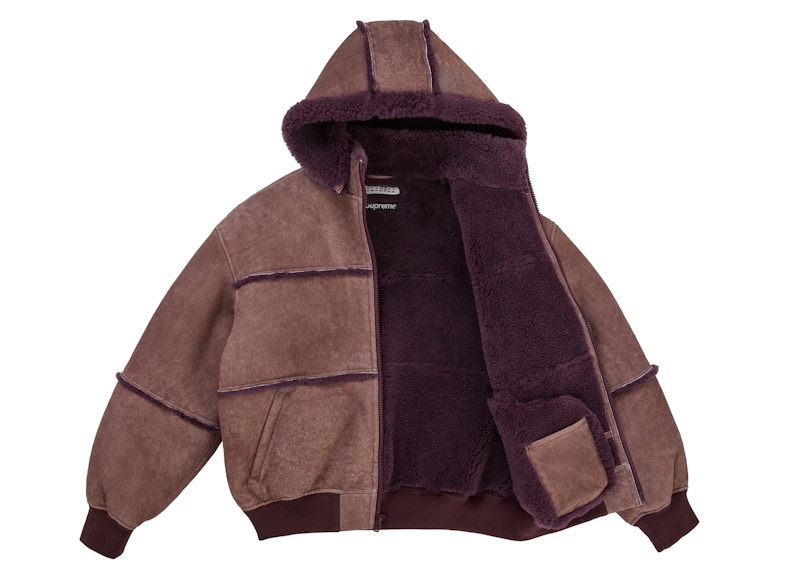 Order Supreme MM6 Maison Margiela Hooded Shearling Bomber Jacket Purple
