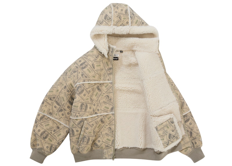 Order Supreme MM6 Maison Margiela连帽羊羔毛飞行夹克 白色