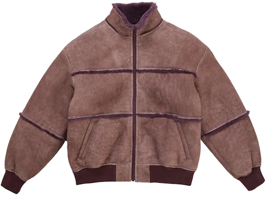 Supreme MM6 Maison Margiela Hooded Shearling Bomber Jacket Purple Shop Supreme MM6 Maison Margiela Hooded Shearling Bomber Jacket Purple