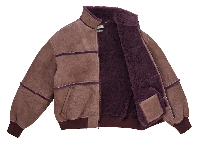 Purchase Supreme MM6 Maison Margiela Hooded Shearling Bomber Jacket Purple