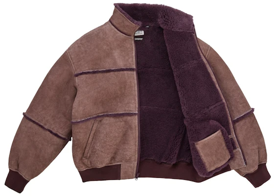 Supreme MM6 Maison Margiela Hooded Shearling Bomber Jacket Purple Purchase Supreme MM6 Maison Margiela Hooded Shearling Bomber Jacket Purple