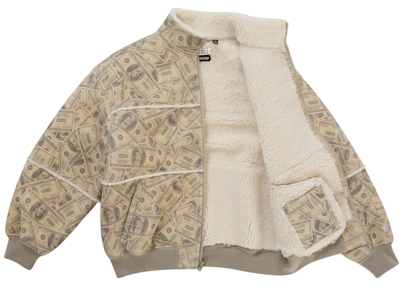 Purchase Supreme MM6 Maison Margiela连帽羊羔毛飞行夹克 白色