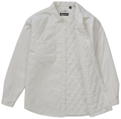 シュプリーム MM6 メゾン マルジェラ パデッド シャツ ホワイト Order シュプリーム MM6 メゾン マルジェラ パデッド シャツ ホワイト