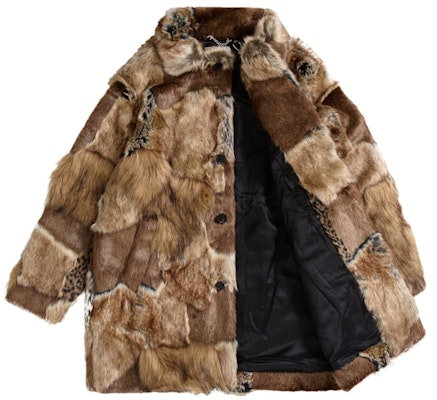 Supreme MM6 Maison Margiela Patchwork Faux Fur Coat Brown Order Supreme MM6 Maison Margiela Patchwork Faux Fur Coat Brown