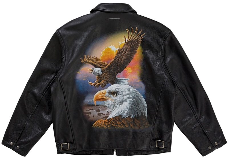 Supreme MM6 Maison Margiela Schott Eagle Leather Jacket Black