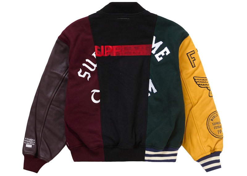Lookbook Supreme MM6 Maison Margiela Split Varsity Jacket Multicolor Jaket Varsity.