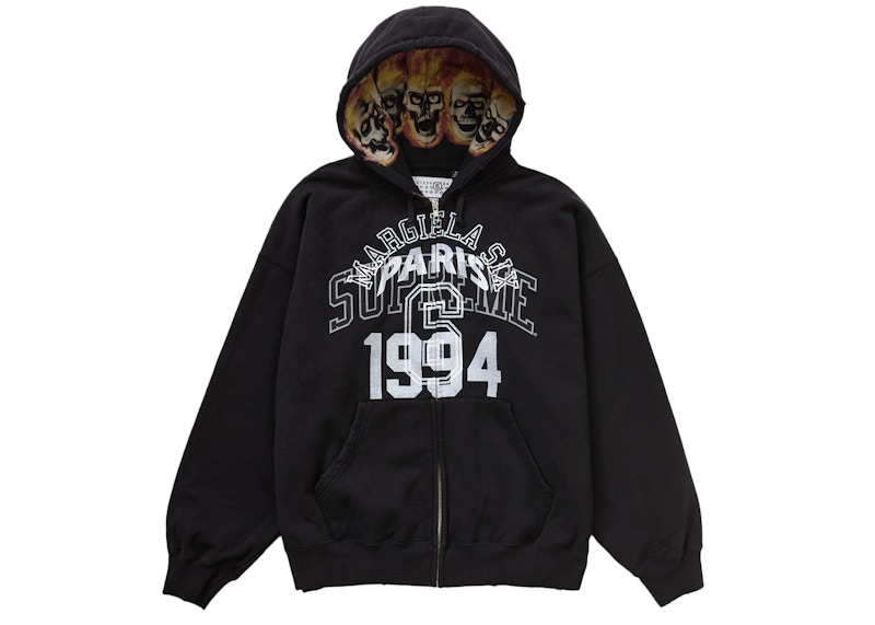 Buy Sudadera con capucha negra Supreme MM6 Maison Margiela con cremallera.