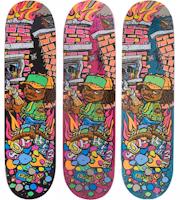Supreme Molotov Kid Skateboard Deck Black/Pink/Teak Set