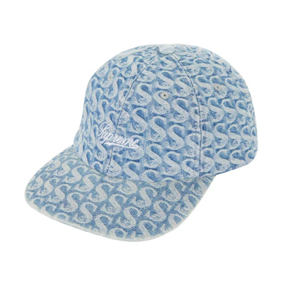 Supreme Monogram Denim 6-Panel Blue