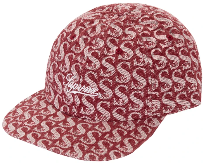 supreme-monogram-denim-6-panel-red