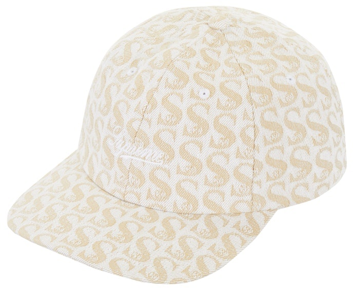 supreme-monogram-denim-6-panel-tan