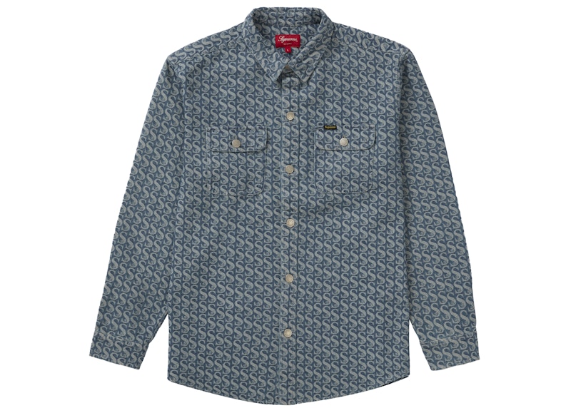 Supreme Monogram Denim Shirt Blue (FW21)
