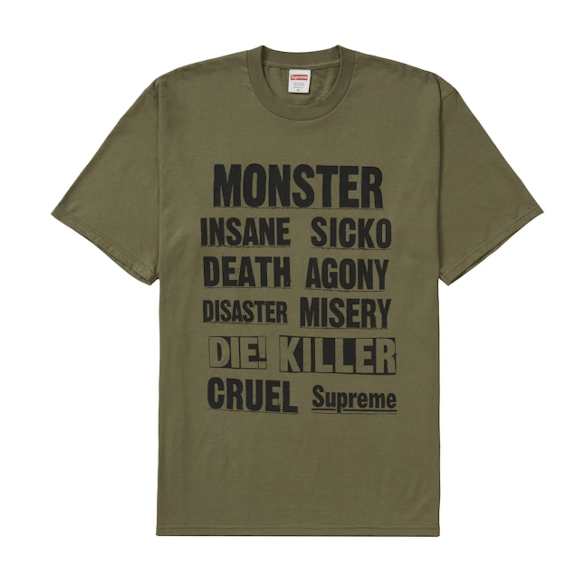 Buy Supreme Monster Tee Light Olive FW21 Novelship