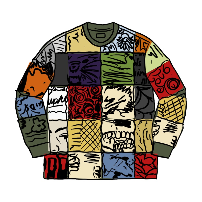 Supreme Mosaic Patchwork L/S Top Multicolor