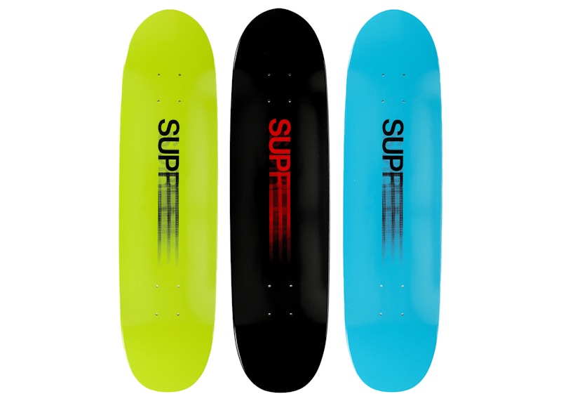 Supreme Motion Logo Cruiser Skateboard Deck Black/Blue/Lime Set