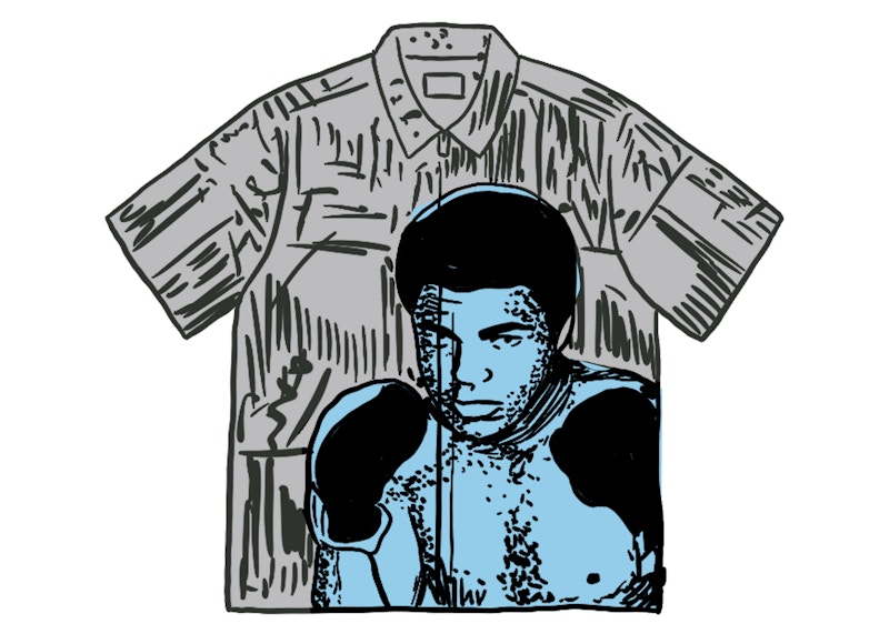 Beli Supreme Muhammad Ali Zip Up S/S Shirt Black - Novelship