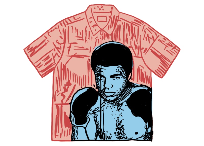 Buy Supreme Muhammad Ali Zip Up S/S Shirt Red