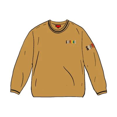 Supreme Multi Color Logo L/S Top Dark Gold