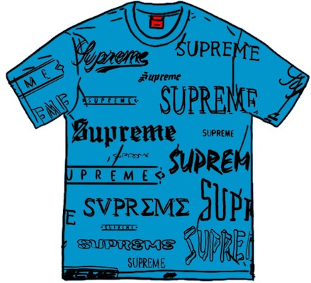 Supreme Multi Logo Tee Bright Blue Buy Supreme Multi Logo Tee Bright Blue