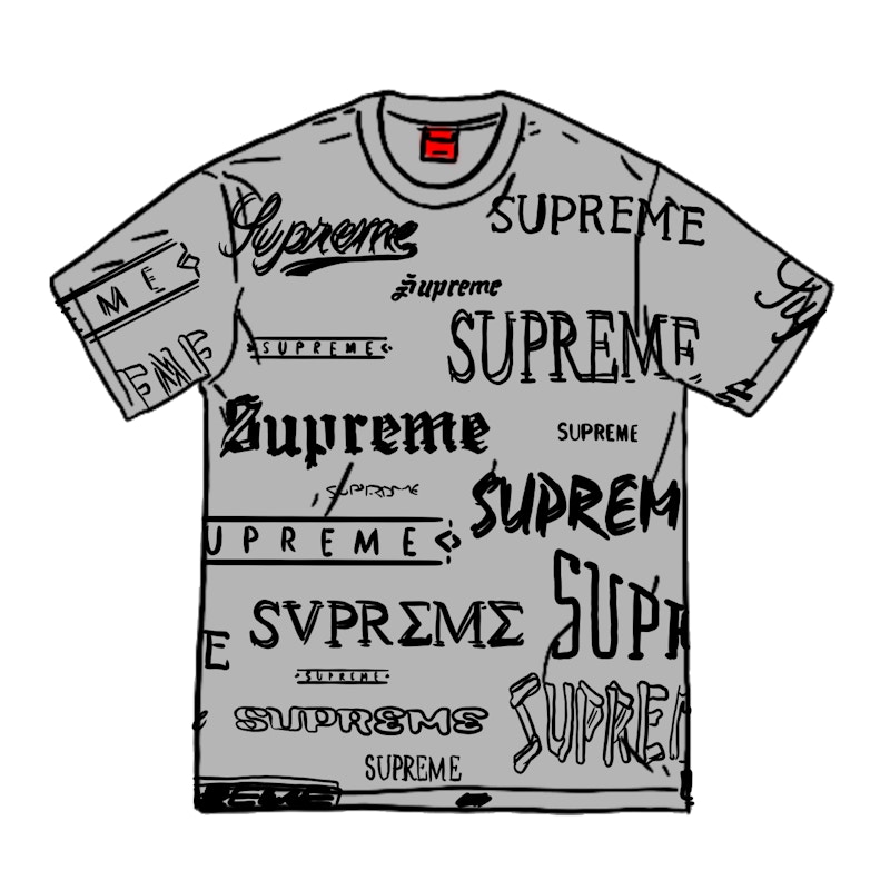 Buy Supreme Camiseta Multi Logo Gris Jaspeado