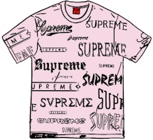 Supreme Multi Logo Tee Light Pink