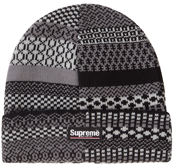 supreme-multi-pattern-beanie-black