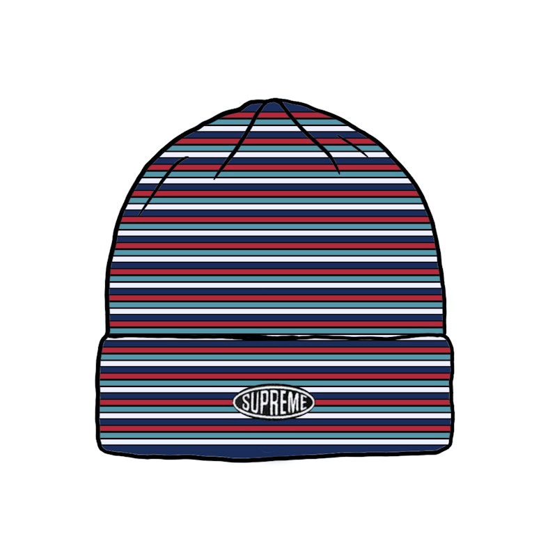 Buy Supreme 多色条纹针织帽 (FW20) 白色